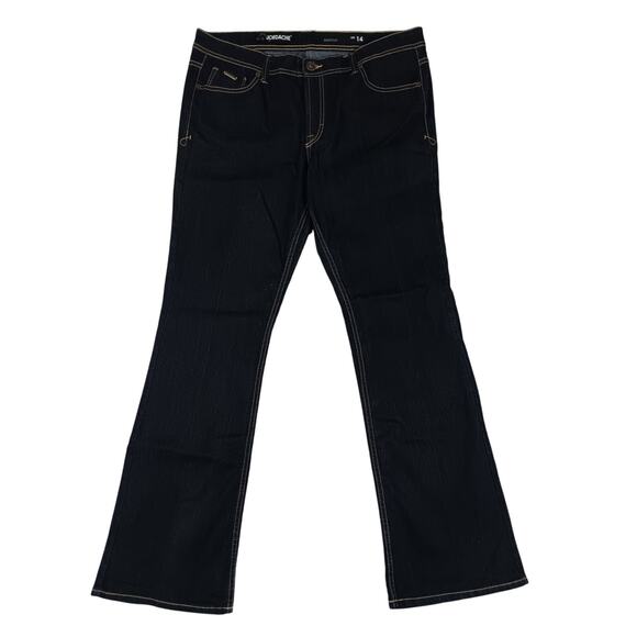 Jordache Bootcut Jeans Womens 14 Blue Wide Leg Stretch Western Cowgirl - Picture 1 of 15